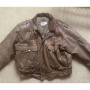 VINTAGE Tapered Brown Leather Jacket